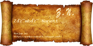 Zámbó Nanett névjegykártya
