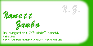 nanett zambo business card